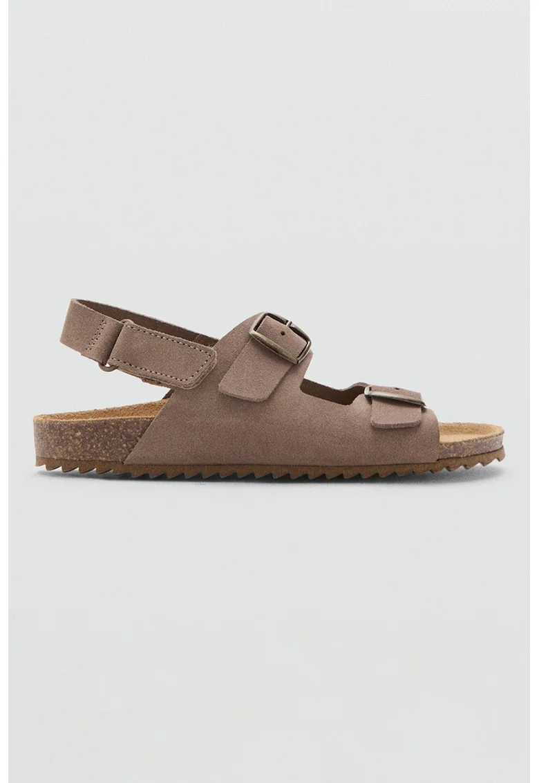 Sandale flatform din piele, Maro deschis