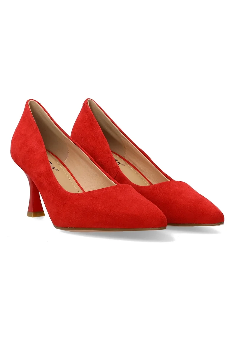 Pantofi stiletto din piele intoarsa