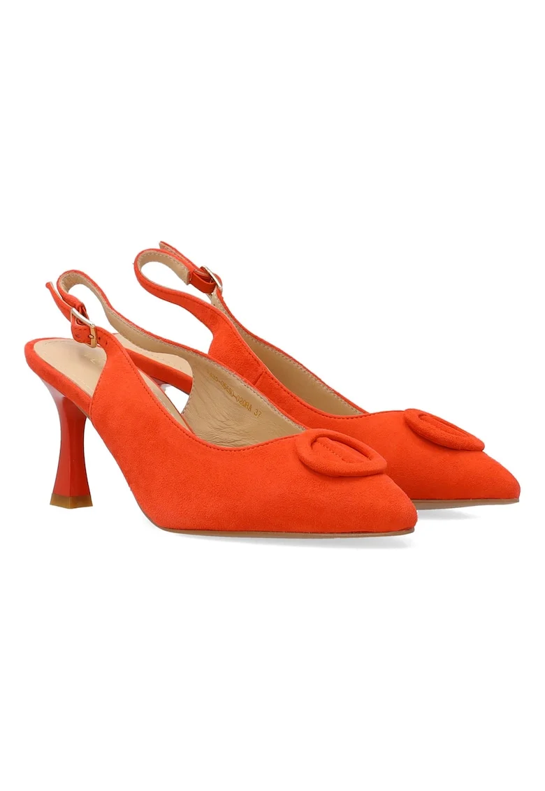 Pantofi de piele intoarsa cu varf ascutit