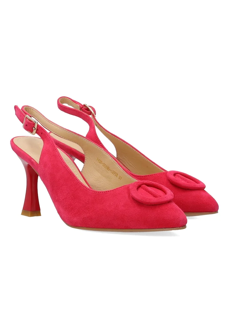 Pantofi slingback din piele intoarsa