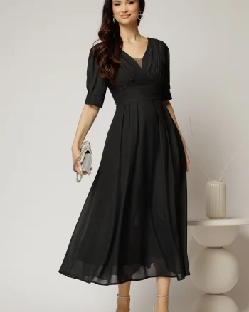 Rochie de ocazie negru sidef lunga de ocazie