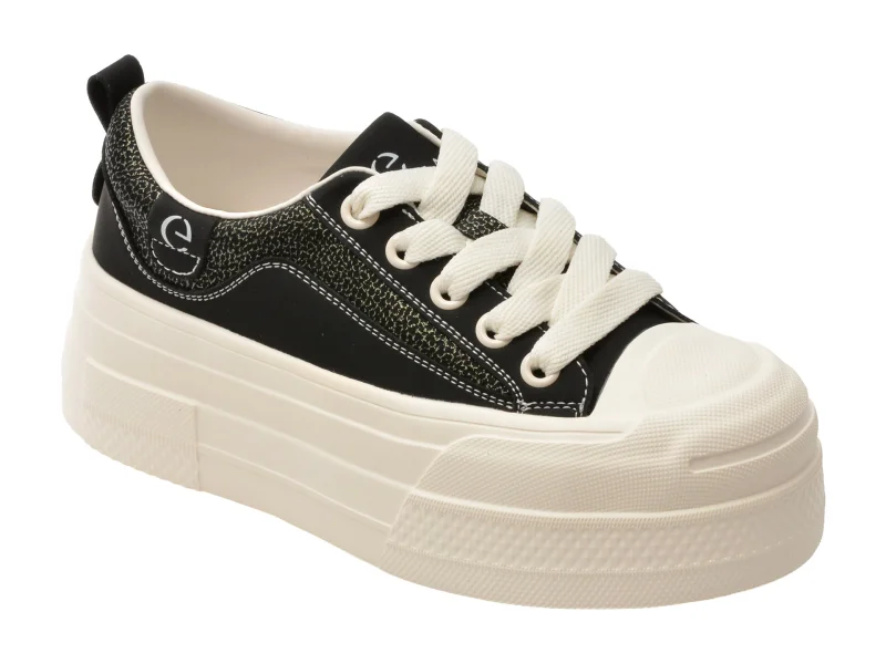 Pantofi sport EPICA negri, C119211, din piele naturala