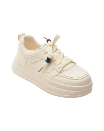 Pantofi sport EPICA albi, C1165, din piele naturala