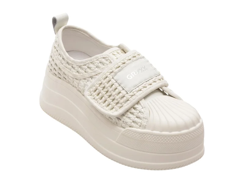 Pantofi sport GRYXX albi, 6771, din piele ecologica