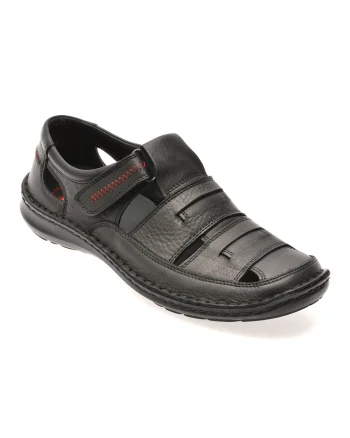 Sandale OTTER negre, 9562, din piele naturala