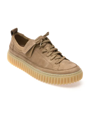 Pantofi sport CLARKS gri, TORHILL LACE, din nabuc