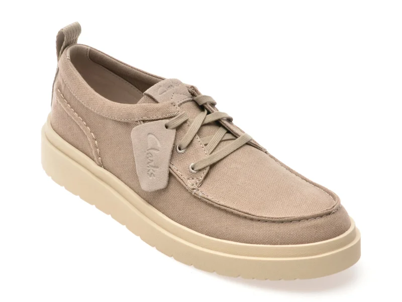 Mocasini CLARKS gri, POLDMOC, din material textil
