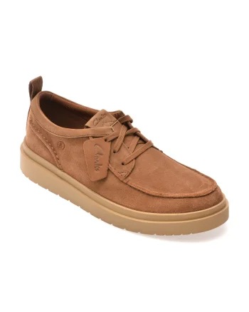 Mocasini CLARKS maro, POLDEN MOC, din piele intoarsa