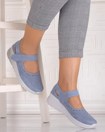 Pantofi casual Albastrii dama din Piele Ecologica Altoia