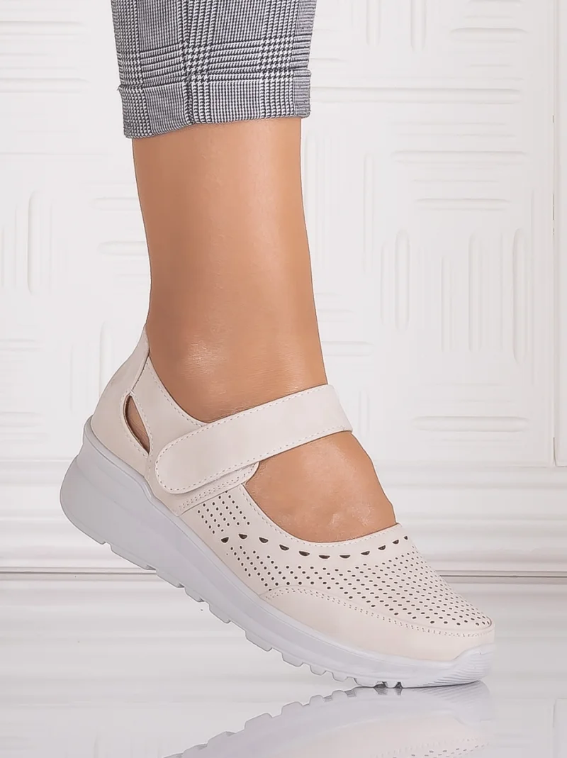Pantofi casual Bej dama din Piele Ecologica Altoia