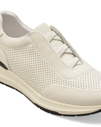 Pantofi sport EPICA albi, 59875, din piele naturala