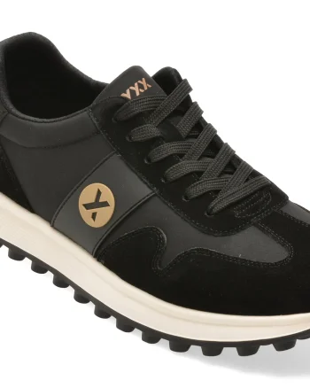 Pantofi sport GRYXX negri, 58373, din material textil si piele naturala