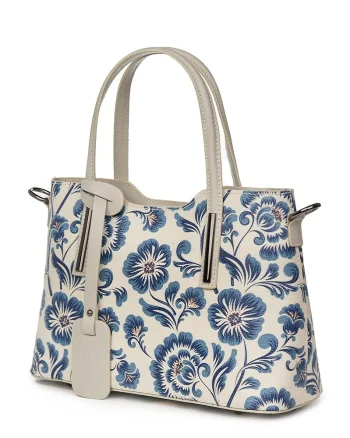 Geanta dama din piele cu model floral Mariella FF8