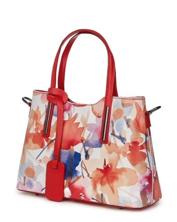 Geanta dama din piele cu model floral Mariella FF4