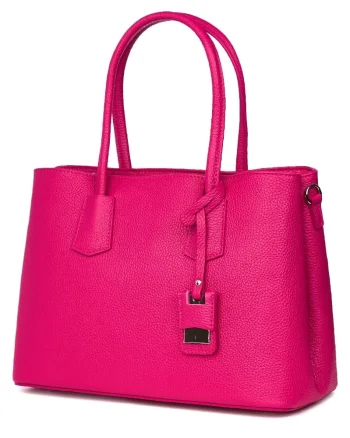 Geanta dama din piele naturala Valentina fucsia