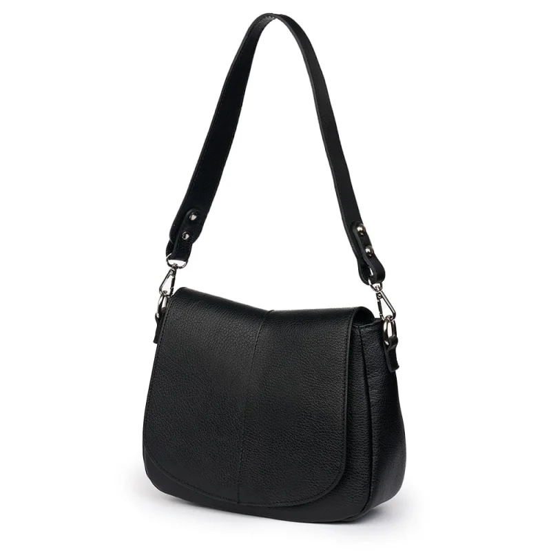 Geanta din piele naturala Roberta neagra