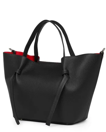 Geanta shopper din piele naturala Veronica neagra