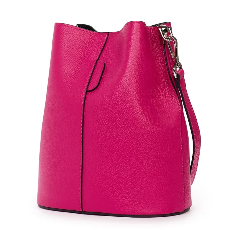 Geanta dama din piele naturala Mimosa fucsia