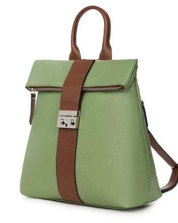 Rucsac din piele naturala Manuel verde fistic
