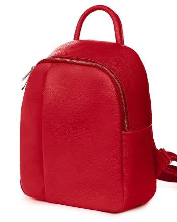 Rucsac din piele naturala Angelo rosu