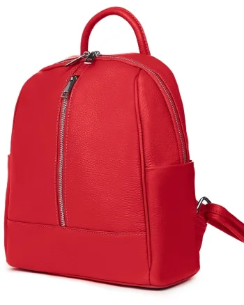 Rucsac din piele naturala Silvio rosu