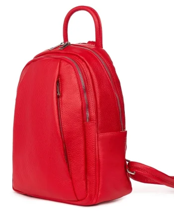 Rucsac din piele naturala Thomas rosu