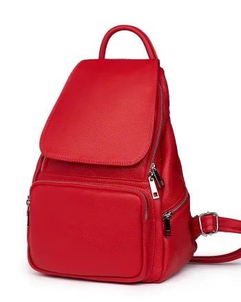 Rucsac din piele naturala Amadeus rosu