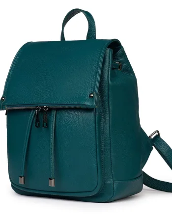 Rucsac piele naturala Jimmy verde marin