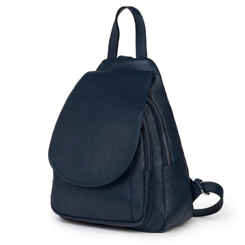 Rucsac din piele naturala Dante bleumarin