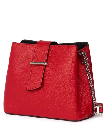 Mini poseta dama din piele Avery rosie