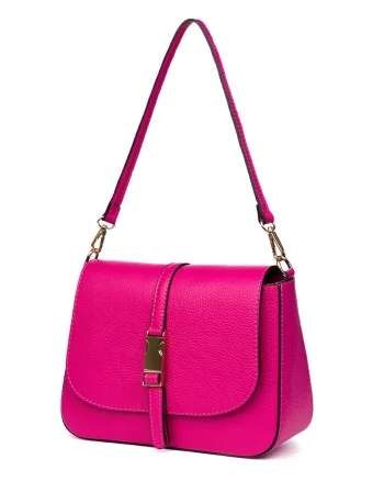 Poseta din piele naturala Aretha fucsia