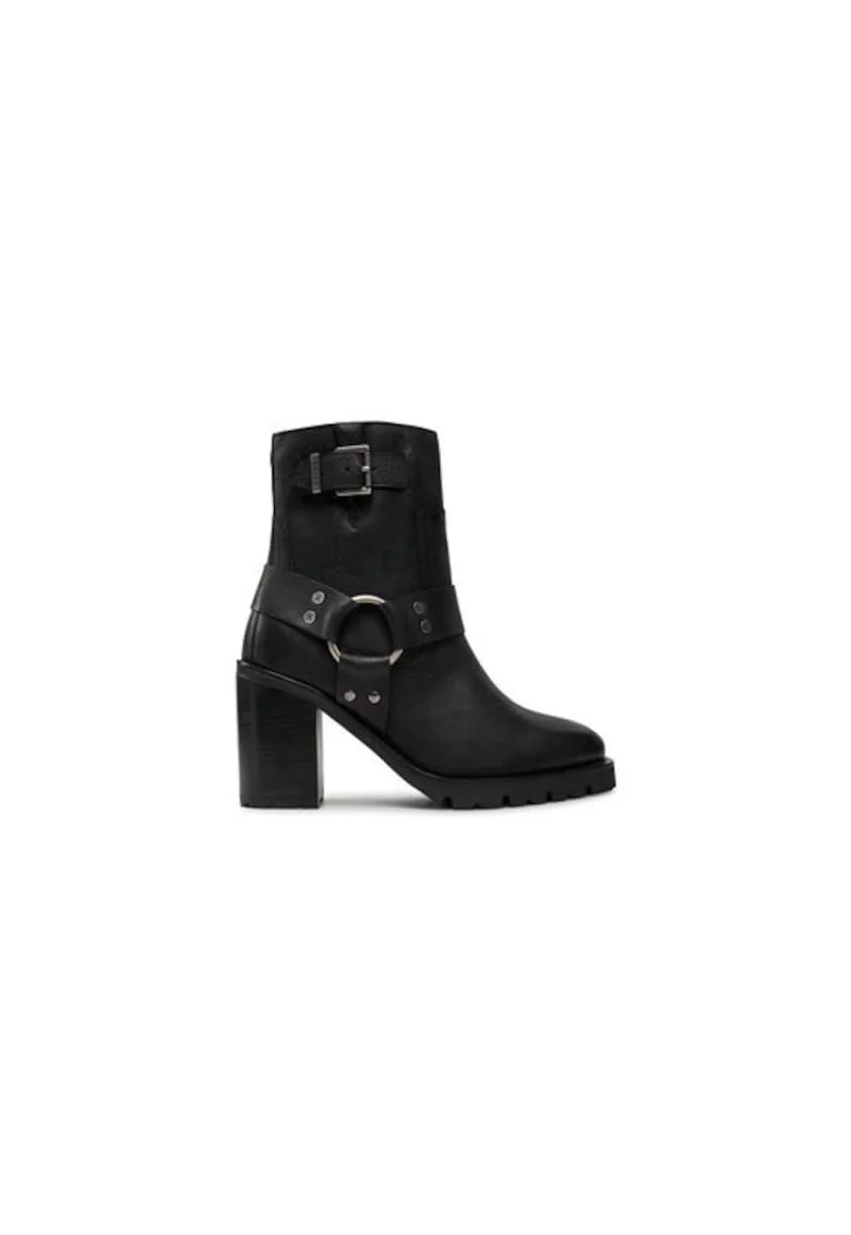 Ghete dama  304418495, Piele naturala, Negru, Negru