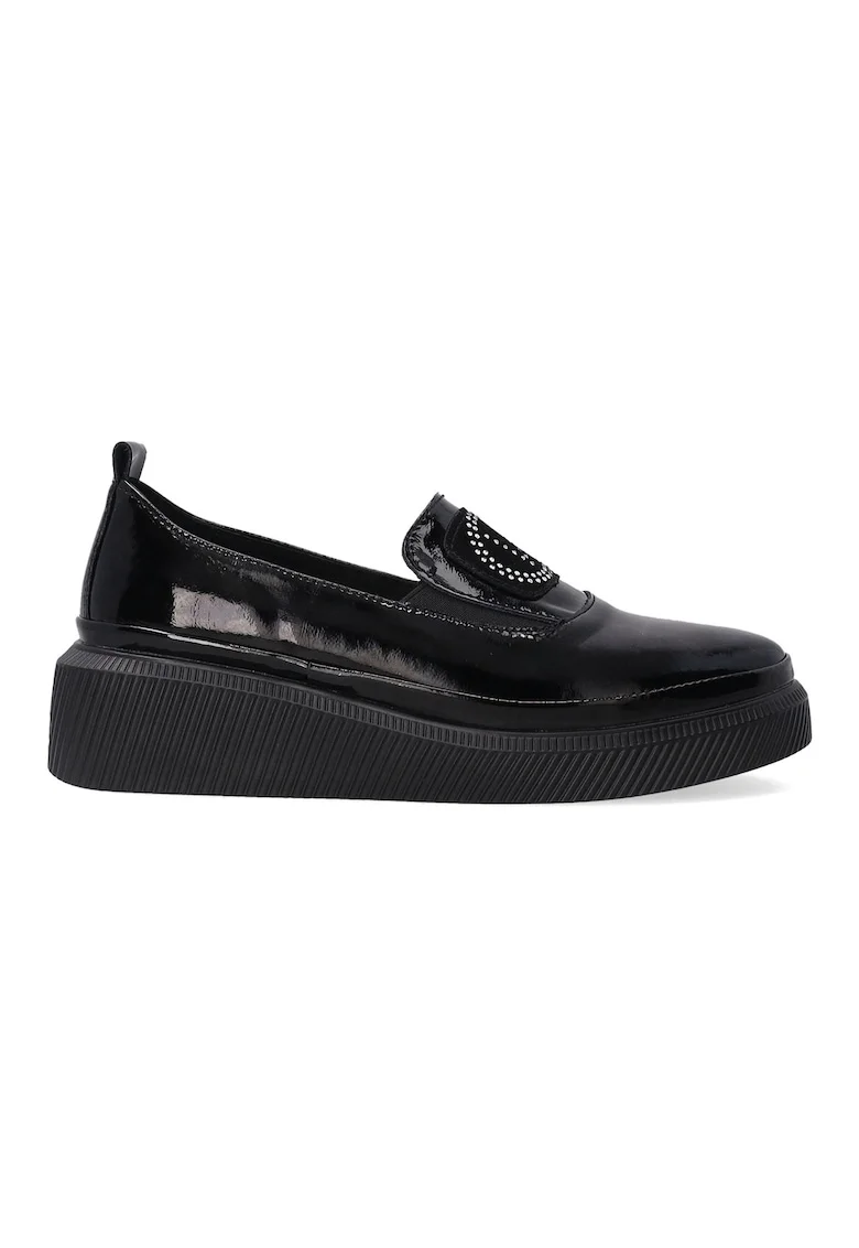 Pantofi tip loafer din piele lacuita