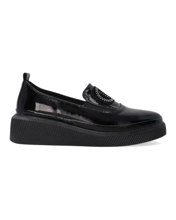 Pantofi tip loafer din piele lacuita