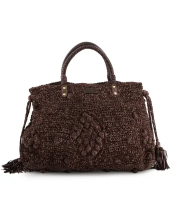 Geanta shopper  din piele naturala, maro, 27x40x10cm, 3 buzunare interioare