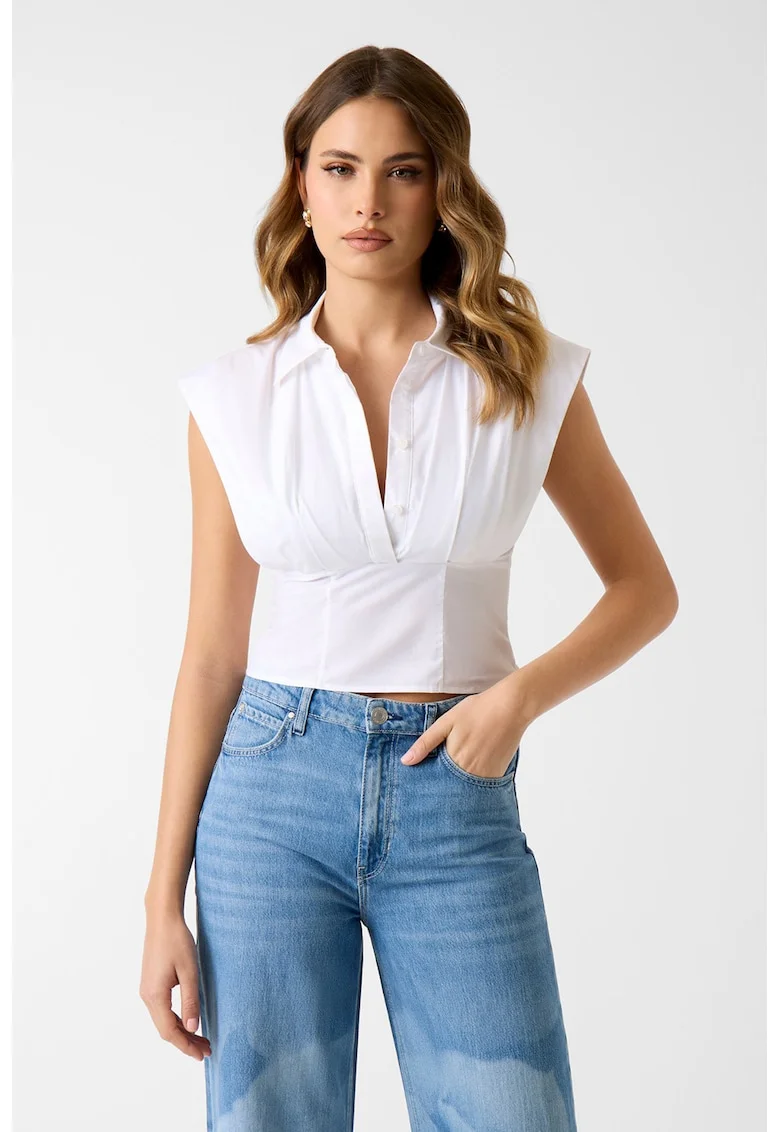 Bluza crop din bumbac