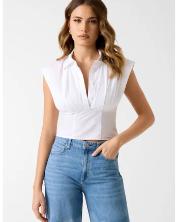 Bluza crop din bumbac