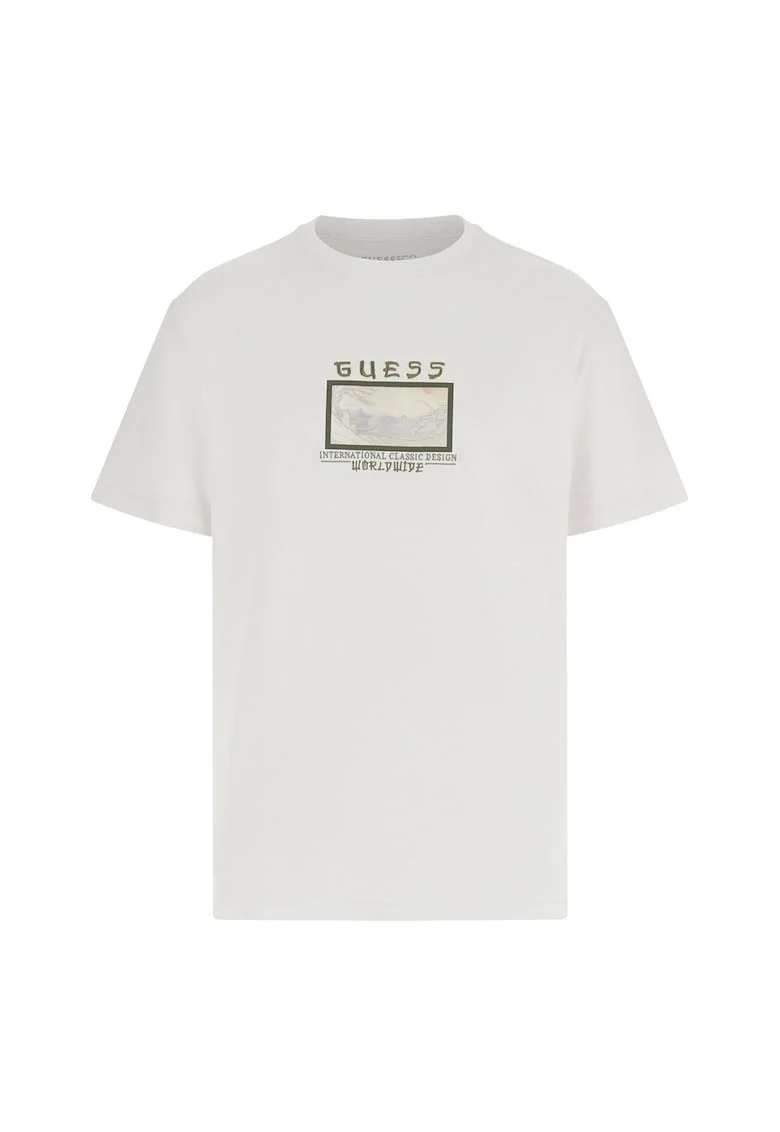 Tricou din amestec de modal cu decolteu la baza gatului