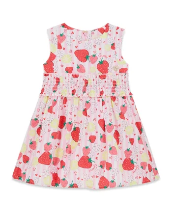 Rochie evazata fara maneci, Rosu/Roz deschis