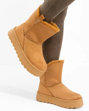 Cizme tip ugg cu platformă Reika camel