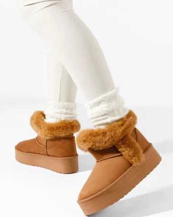 Cizme tip ugg Calla camel
