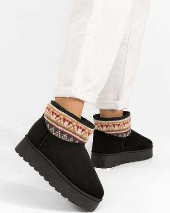 Cizme tip ugg Joye negre