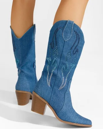 Cizme cowboy dama Melynda denim
