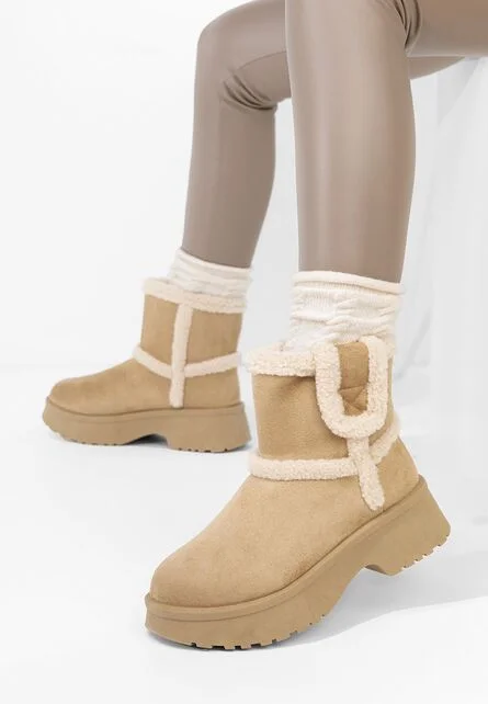 Cizme tip ugg Sicona kaki