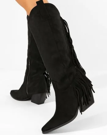 Cizme cowboy dama Verlia negre