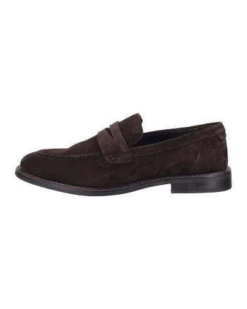 Pantofi loafer din piele intoarsa Lozham, Maro inchis