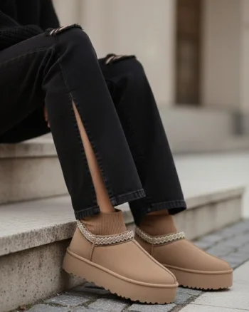 Cizme tip ugg Anadelia kaki