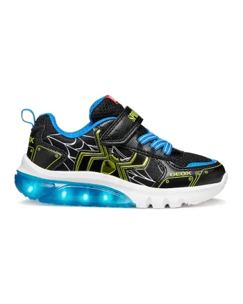 Pantofi sport Ciberdron Boy cu tematica Spider-Man, Negru/Verde lime/Albastru deschis