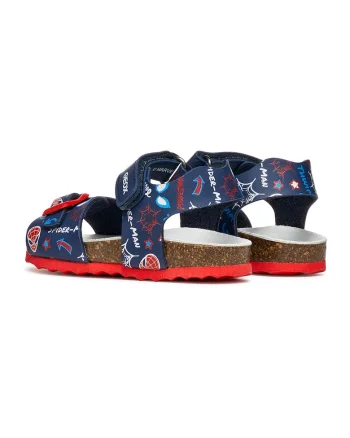 Sandale cu velcro SpiderMan, Rosu englez/Bleumarin