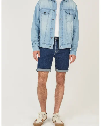 Blugi scurti cu croiala slim-fit Hatch, Albastru inchis